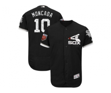 Men Chicago White Sox #10 Yoan Moncada Majestic Black 2018 Spring Training Flex Base Player Jersey