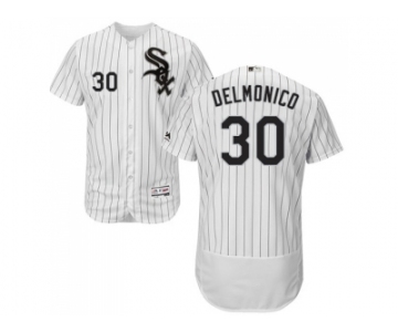 Men Chicago White Sox #30 Nicky Delmonico White(Black Strip) Flexbase Authentic Collection Stitched MLB Jerseys