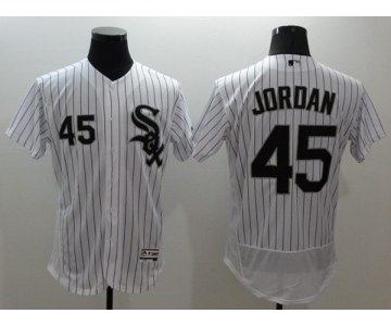 Men Chicago White Sox #45 Jordan Majestic White Flexbase Authentic Collection Player Jersey