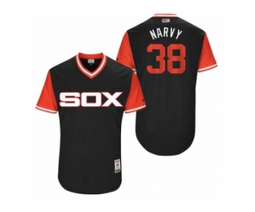 Men's 2017 Little League World Series White Sox Omar Narvaez #38 Narvy Black Jersey