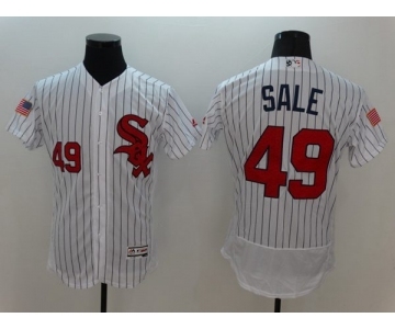 Men's Chicago White Sox #49 Chris Sale Majestic White Fashion Stars & Stripes Flex Base Player Jersey