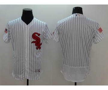 Men's Chicago White Sox Blank Majestic White Fashion Stars & Stripes Flex Base Jersey