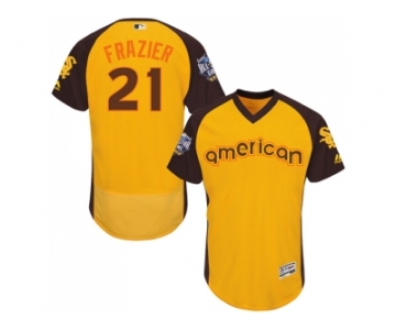 Men's Majestic Chicago White Sox #21 Todd Frazier Yellow 2016 All-Star American League BP Authentic Collection Flex Base MLB Jersey