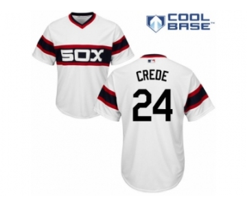 Men's Majestic Chicago White Sox #24 Joe Crede Authentic White 2013 Alternate Home Cool Base MLB Jersey