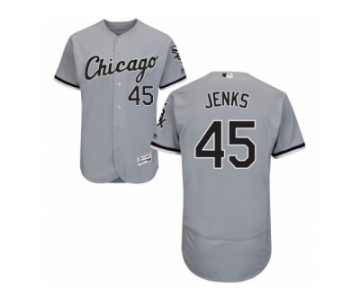Men's Majestic Chicago White Sox #45 Bobby Jenks Grey Flexbase Authentic Collection MLB Jersey