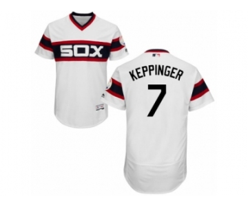 Men's Majestic Chicago White Sox #7 Jeff Keppinger White Flexbase Authentic Collection MLB Jersey