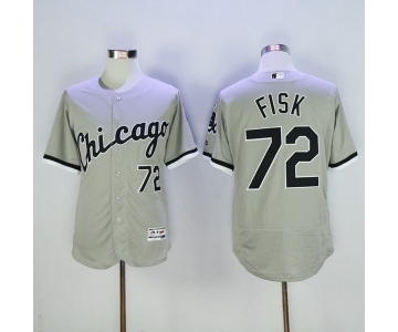Men's Majestic Chicago White Sox #72 Carlton Fisk Grey Flexbase Authentic Collection MLB Jersey