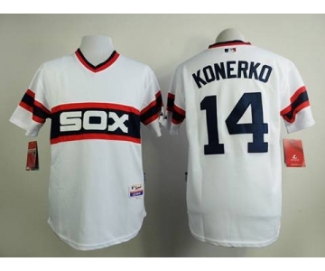mlb jerseys chicago white sox #14 konerko white[m&n]