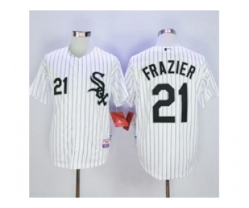 mlb jerseys chicago white sox #21 frazier white[black stripe]