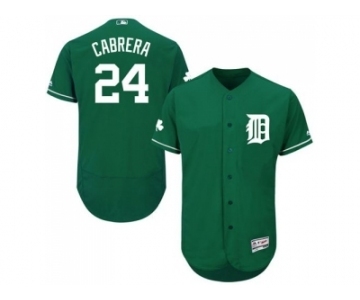 Men Detroit Tigers #24 Miguel Cabrera Majestic Green Flexbase Authentic Collection Player Jersey