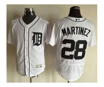 Men Detroit Tigers #28 J. D. Martinez Majestic White Flexbase Authentic Collection Player Jersey
