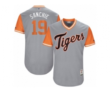 Men's 2017 Little League World Series Tigers #19 Anibal Sanchez Sanchie Gray Jersey