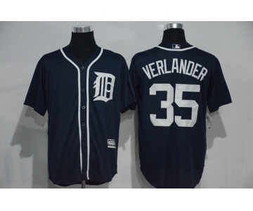 Men's Detroit Tigers #35 Justin Verlander Majestic Blue Cool Base Player Jersey