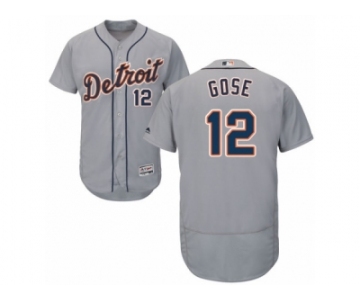 Men's Majestic Detroit Tigers #12 Anthony Gose Grey Flexbase Authentic Collection MLB Jersey