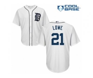 Men's Majestic Detroit Tigers #21 Mark Lowe Replica White Home Cool Base MLB Jersey