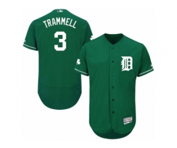 Men's Majestic Detroit Tigers #3 Alan Trammell Green Celtic Flexbase Authentic Collection MLB Jersey