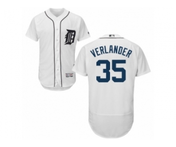 Men's Majestic Detroit Tigers #35 Justin Verlander White Flexbase Authentic Collection MLB Jersey