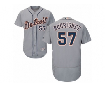 Men's Majestic Detroit Tigers #57 Francisco Rodriguez Grey Flexbase Authentic Collection MLB Jersey