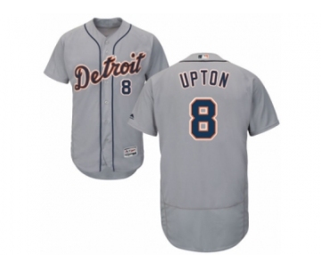 Men's Majestic Detroit Tigers #8 Justin Upton Grey Flexbase Authentic Collection MLB Jersey