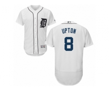 Men's Majestic Detroit Tigers #8 Justin Upton White Flexbase Authentic Collection MLB Jersey