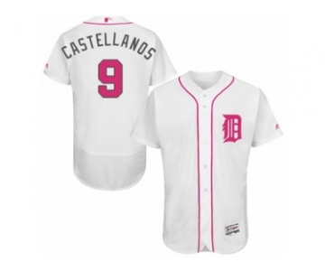 Men's Majestic Detroit Tigers #9 Nick Castellanos Authentic White 2016 Mother's Day Fashion Flex Base MLB Jersey