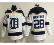 mlb jerseys detroit tigers #28 martinez white[pullover hooded sweatshirt](martinez)