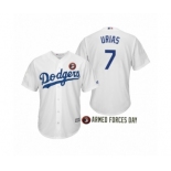 2019 Armed Forces Day #7 Julio Urias Los Angeles Dodgers White Jersey