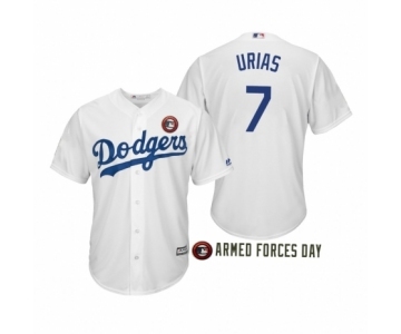 2019 Armed Forces Day #7 Julio Urias Los Angeles Dodgers White Jersey