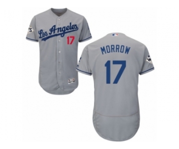 Los Angeles Dodgers #17 Brandon Morrow Authentic Grey Road 2017 World Series Bound Flex Base MLB Jersey