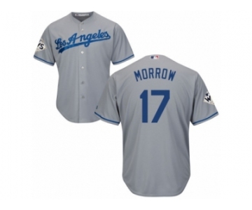 Los Angeles Dodgers #17 Brandon Morrow Replica Grey Road 2017 World Series Bound Cool Base MLB Jersey