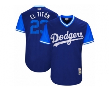 Los Angeles Dodgers #23 Adrian Gonzalez El Titan Authentic Navy Blue 2017 Players Weekend MLB Jersey