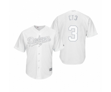 Los Angeles Dodgers #3 Chris Taylor CT3 White 2019 Players' Weekend Replica Jersey