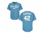 Los Angeles Dodgers #42 Jackie Robinson Light Blue Cooperstown Throwback Stitched Baseball Jersey