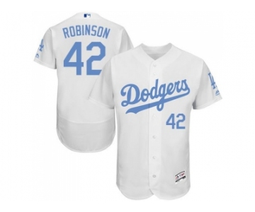 Los Angeles Dodgers #42 Jackie Robinson White Flexbase Authentic Collection 2016 Father's Day Stitched Baseball Jersey