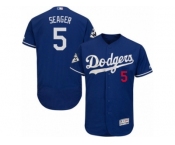 Los Angeles Dodgers #5 Corey Seager Authentic Royal Blue Alternate 2017 World Series Bound Flex Base MLB Jersey