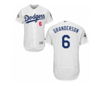 Los Angeles Dodgers #6 Curtis Granderson Authentic White Home 2017 World Series Bound Flex Base MLB Jersey