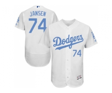 Los Angeles Dodgers #74 Kenley Jansen White Flexbase Authentic Collection 2016 Father's Day Stitched Baseball Jersey