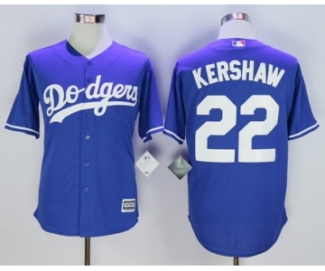 Men L.A. Dodgers #22 Clayton Kershaw Blue 2016 Official Cool Base Jersey