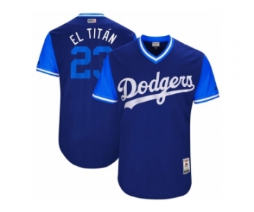 Men's 2017 Little League World Series Dodgers Adrian Gonzalez #23 El Titán Royal Jersey