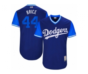 Men's 2017 Little League World Series Dodgers Rich Hill #44 Brice Royal Jersey