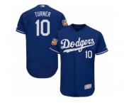 Men's Majestic Los Angeles Dodgers #10 Justin Turner Royal Blue Flexbase Authentic Collection MLB Jersey