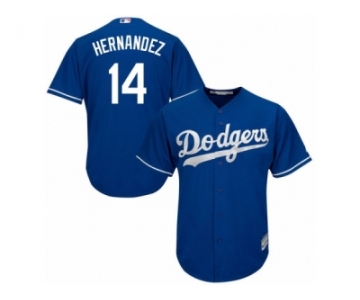 Men's Majestic Los Angeles Dodgers #14 Enrique Hernandez Authentic Royal Blue Alternate Cool Base MLB Jersey