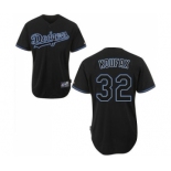 Men's Majestic Los Angeles Dodgers #32 Sandy Koufax Replica Black Fashion MLB Jersey