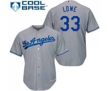 Men's Majestic Los Angeles Dodgers #33 Mark Lowe Replica Grey Road Cool Base MLB Jersey