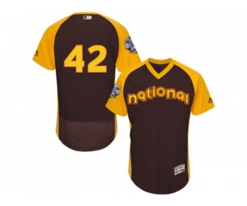 Men's Majestic Los Angeles Dodgers #42 Jackie Robinson Brown 2016 All-Star National League BP Authentic Collection Flex Base MLB Jersey