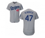 Men's Majestic Los Angeles Dodgers #47 Howie Kendrick Grey Flexbase Authentic Collection MLB Jersey