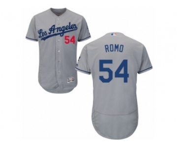 Men's Majestic Los Angeles Dodgers #54 Sergio Romo Grey Flexbase Authentic Collection MLB Jersey