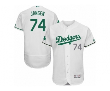 Men's Majestic Los Angeles Dodgers #74 Kenley Jansen White Celtic Flexbase Authentic Collection MLB Jersey