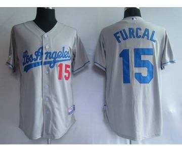 mlb jerseys los angeles dodgers #15 furcal grey