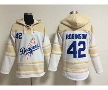 mlb jerseys los angeles dodgers #42 robinson white[pullover hooded sweatshirt]